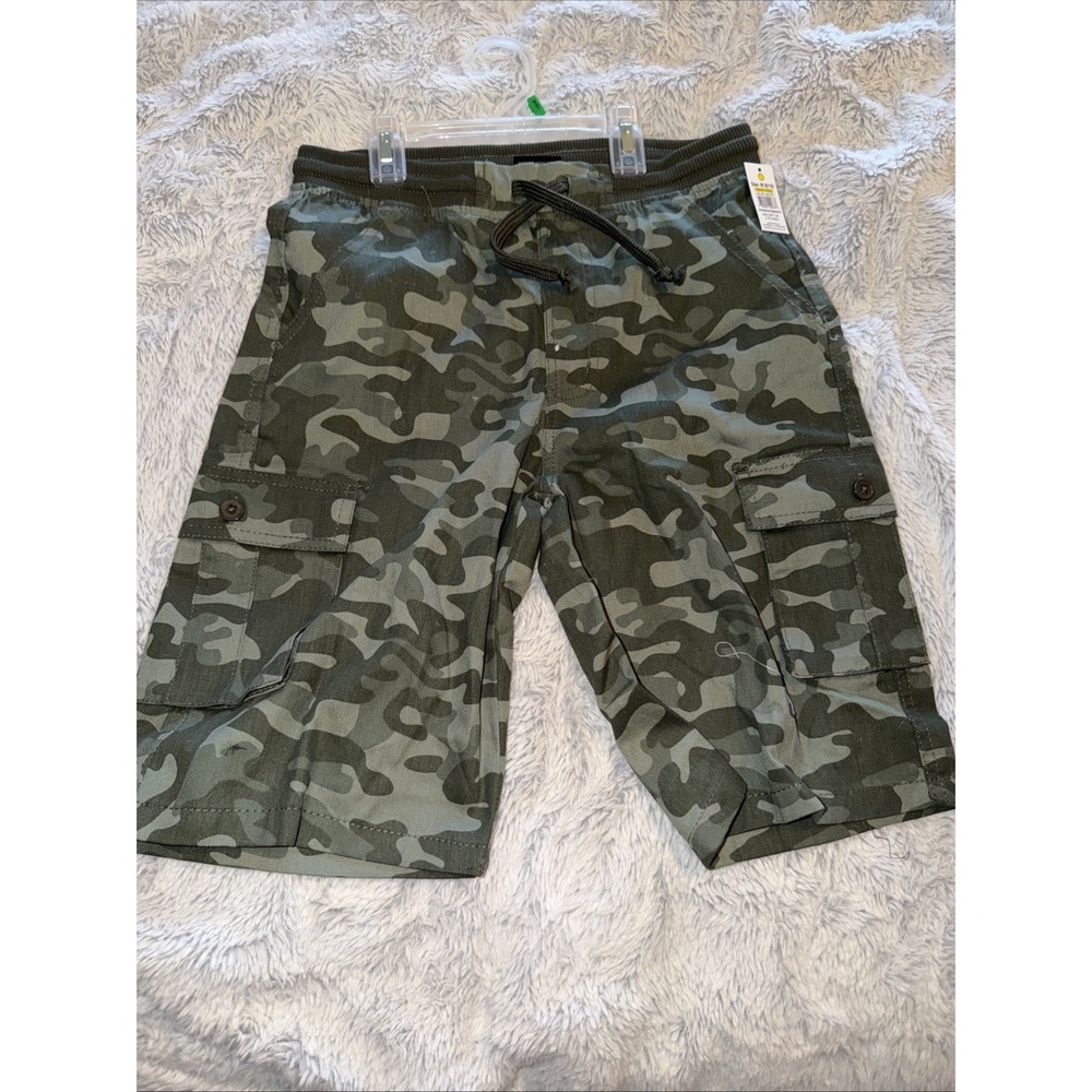 Quad Seven Boys' Cotton Camo Cargo Shorts Size  8/10 NWT